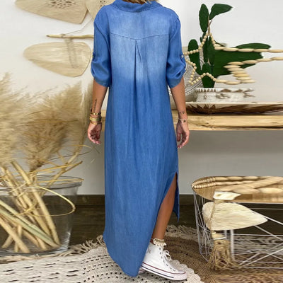 Lea - Robe Longue Style Jean