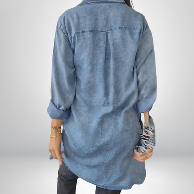 Krystyna - Veste en Denim Élégante avec Col et Manches Longues