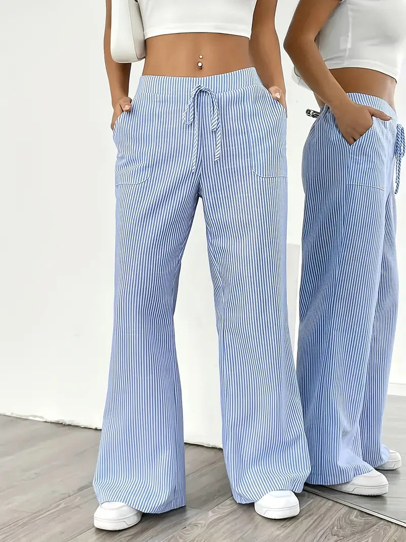 Louise - Pantalons Rayés Décontractés