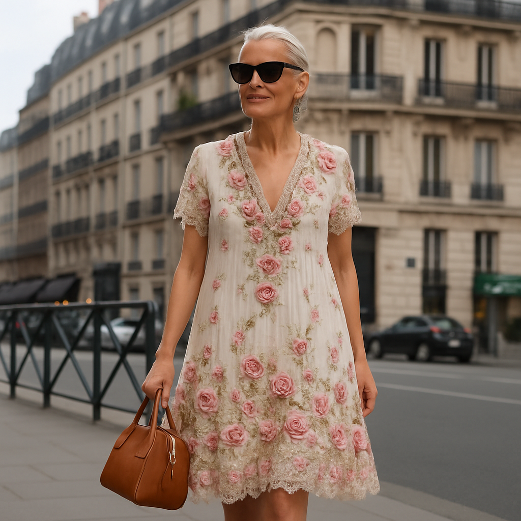Amélie - Robe avec broderie florale