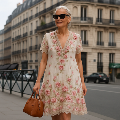 Amélie - Robe avec broderie florale