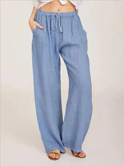 Clara | Pantalon Large en Lin et Coton