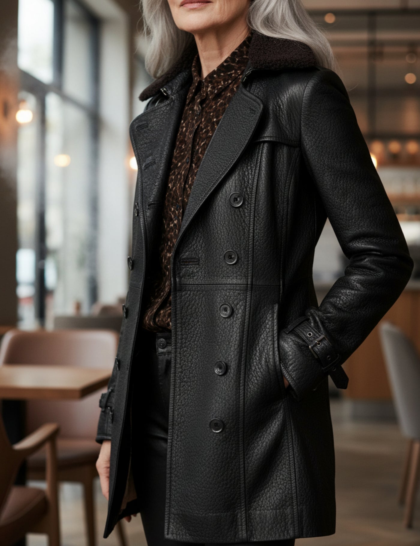 Elodie - Manteau en cuir