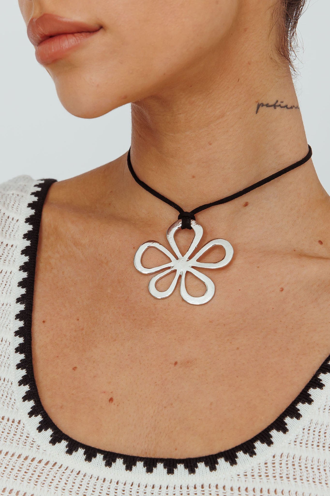 Collier Pendentif Fleurs Épanouies Argent