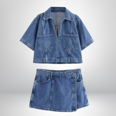 Jadwiga - Ensemble en Denim avec Décolleté en V