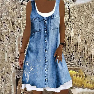 Natasza - Robe en Denim Doux et Élégant