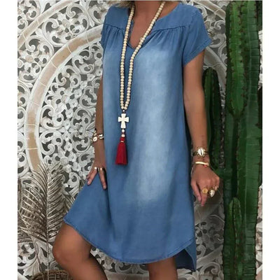 Alicja - Robe d'Été Décontractée en Denim