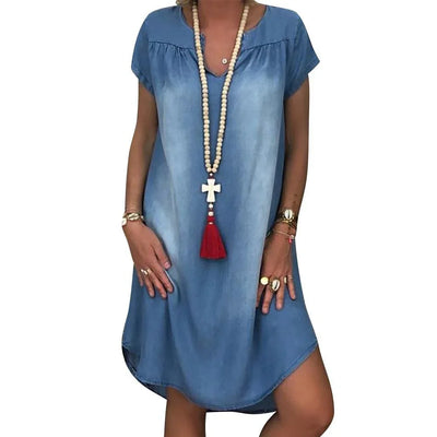 Alicja - Robe d'Été Décontractée en Denim