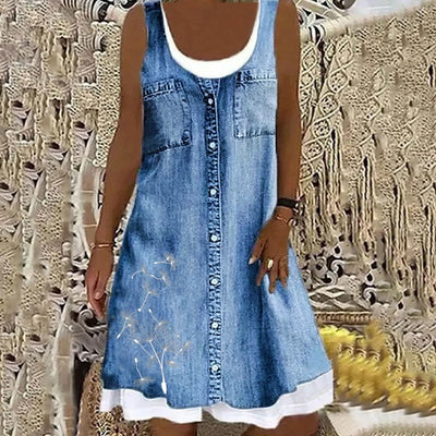Natasza - Robe en Denim Doux et Élégant