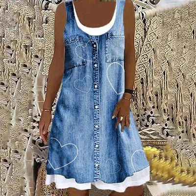 Natasza - Robe en Denim Doux et Élégant