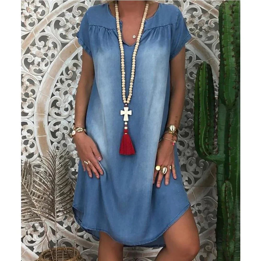 Alicja - Robe d'Été Décontractée en Denim