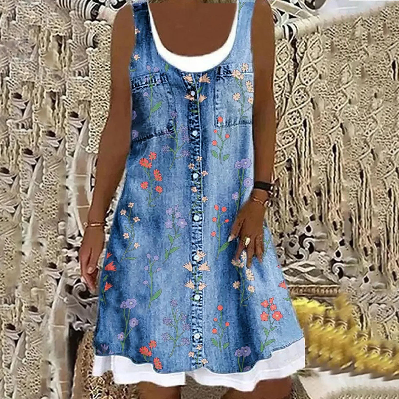 Natasza - Robe en Denim Doux et Élégant
