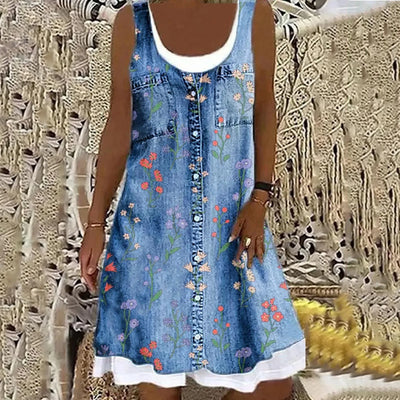 Natasza - Robe en Denim Doux et Élégant