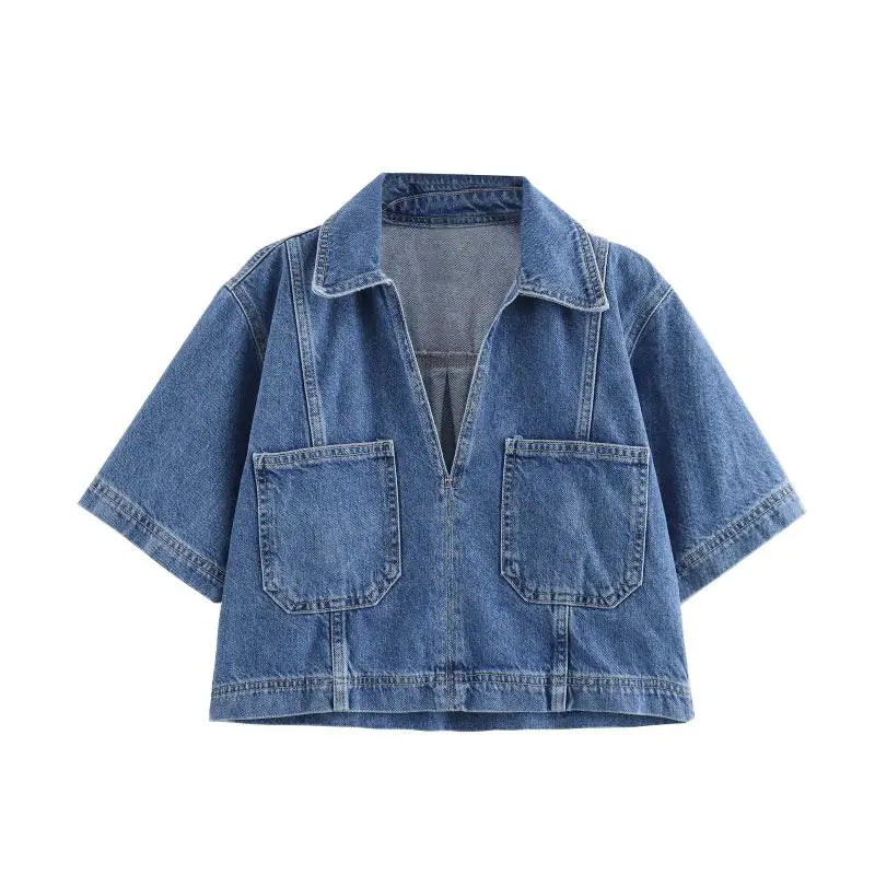 Jadwiga - Ensemble en Denim avec Décolleté en V