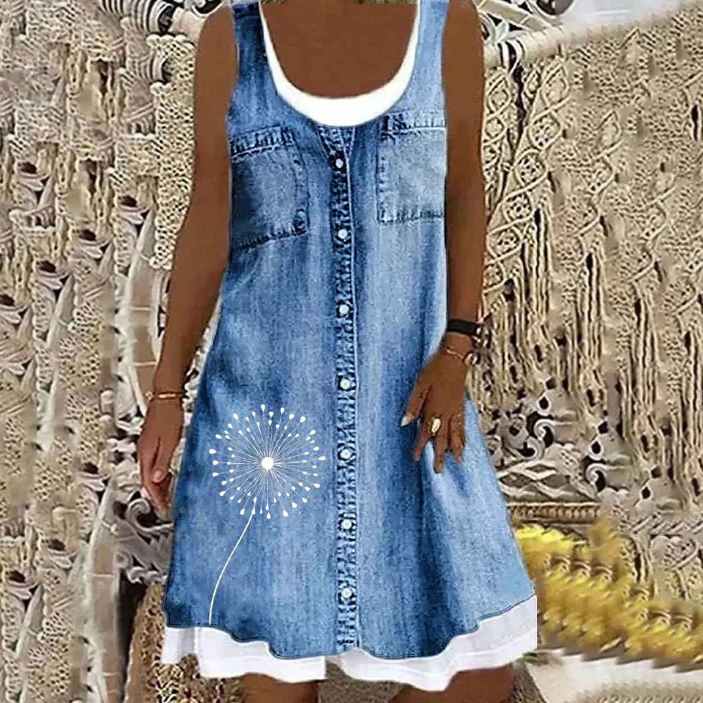 Natasza - Robe en Denim Doux et Élégant