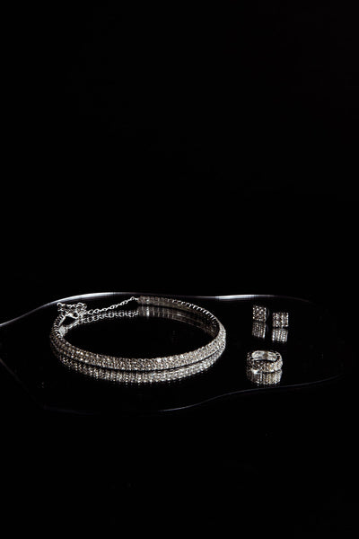 Ensemble de Boucles d'Oreilles, Bague et Collier Suite Life Diamante Argent