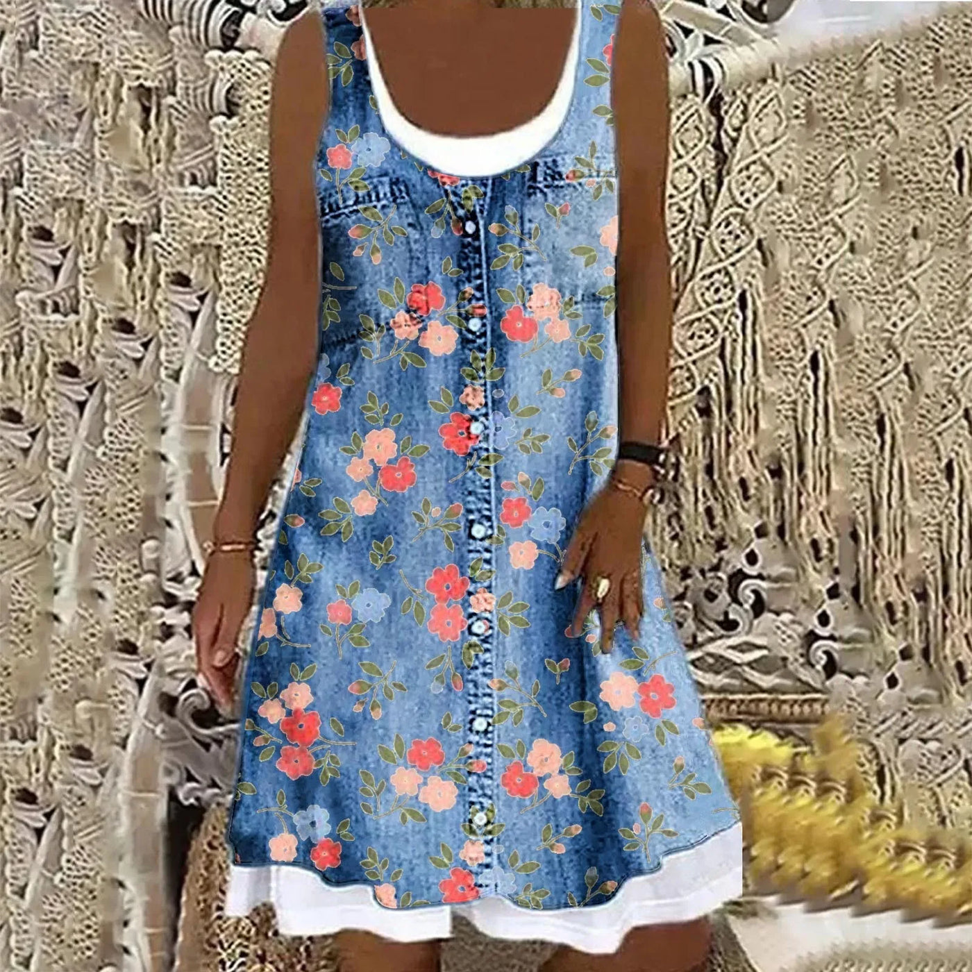 Natasza - Robe en Denim Doux et Élégant