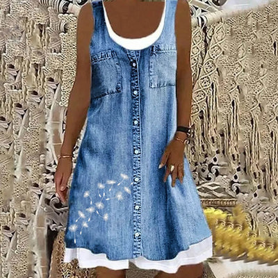 Natasza - Robe en Denim Doux et Élégant