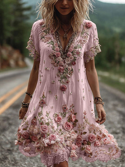 Amélie - Robe avec broderie florale