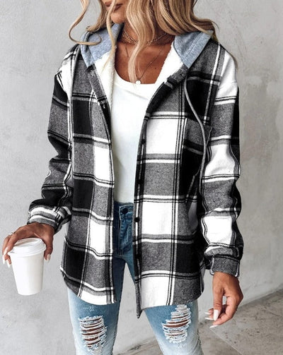 Juli™ | Veste Élégante à Revers à Carreaux