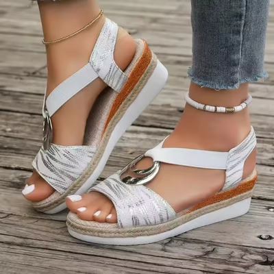 Leonie | Sandales Confortables Orthopédiques à Talon Compensé